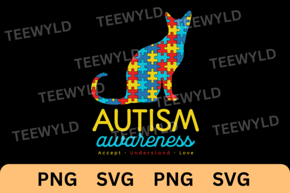 Autism Puzzle Pet Cat Graphic: Design for Awareness