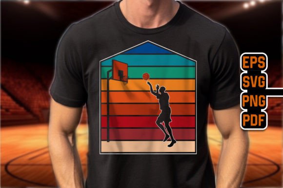 Basketball Retro Graphic T-Shirt Design: Vintage Style for Modern Projects