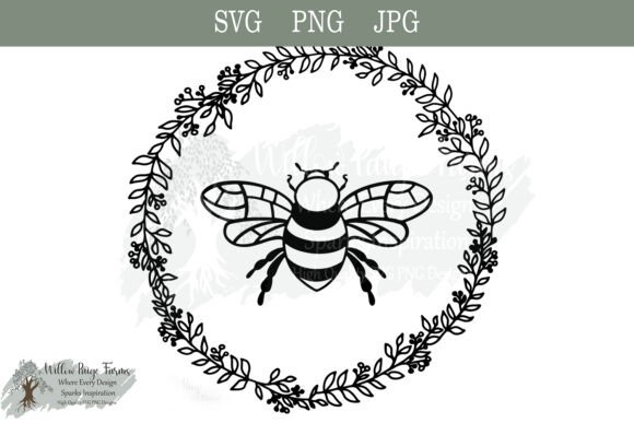 Bee with Wreath SVG PNG JPG: A Fresh Asset for Your Brand