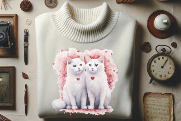 Charming Feline Art: Using the Loving Cat Couple Graphic