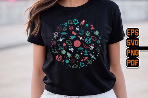 Galaxy Space Astronaut Graphic T-Shirt: A Design Asset for the Cosmos