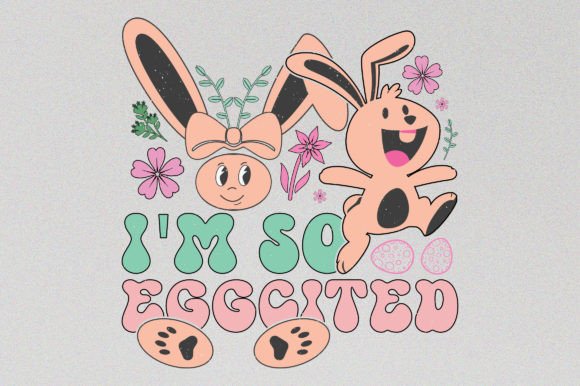 Retro Easter Sublimation T-Shirt Graphic: A Groovy Design Asset