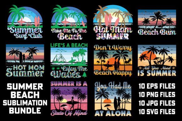 Sunset Summer Sublimation Bundle: Your Go-To Summer Design Asset