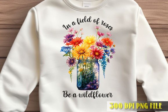 The Be a Wildflower Boho Jar Graphic: A Modern Design Asset