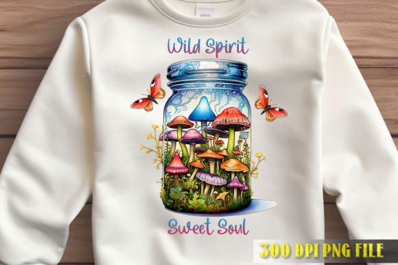 Wild Spirit Mushroom Jar Graphic: A Creative Asset for Unique Branding
