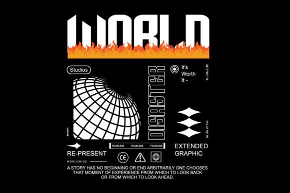 World Chaos Graphic Tee Design: Urban Streetwear Vector Art